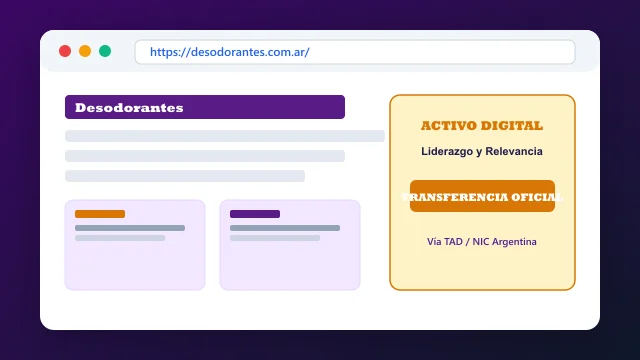 Ecosistema digital, branding y proceso de cesión registral formal de desodorantes.com.ar